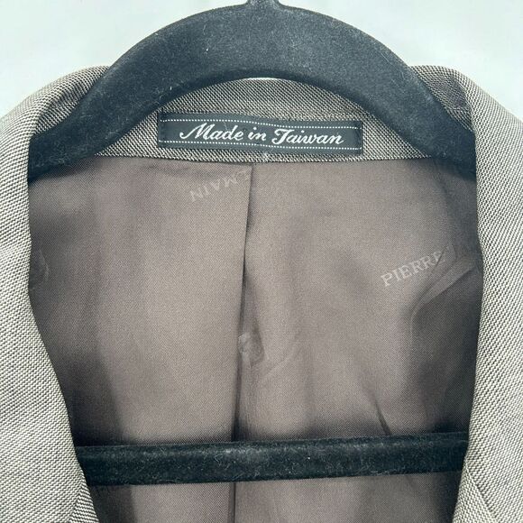 PIERRE BALMAIN Men 100% Wool Gray Double Breasted Single Button Suit Jacket 48XL - Picture 8 of 11